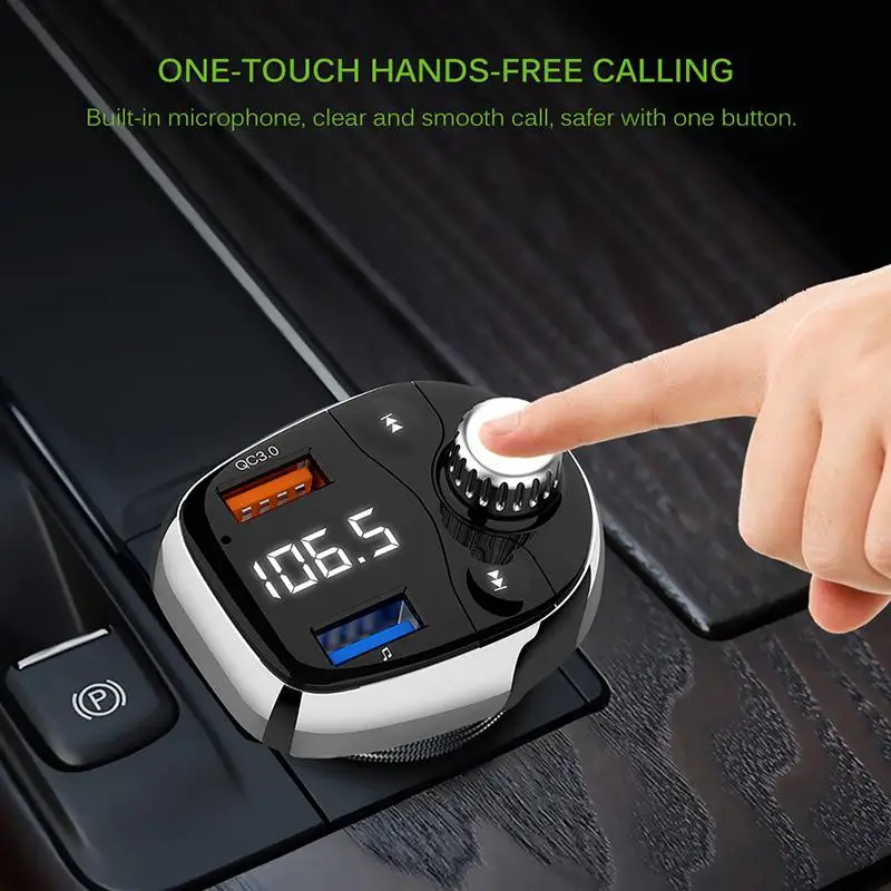 5V/ 3A A2DP fm-передатчик плеер ЖК-дисплей Автомобильный Адаптер зарядного устройства