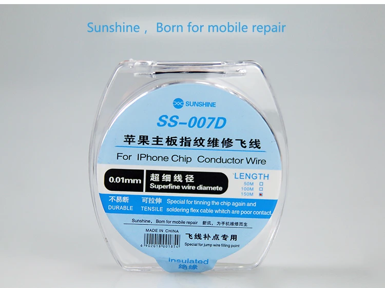 sunshine Superfine silver jumper wire copper flying wire insulation for flexible circuit   iphone motherboard fingerprint repair metric combination wrench set