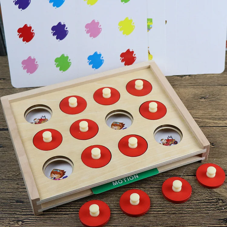 Детские деревянные игрушки карточная книга обучающая и развивающая игра с