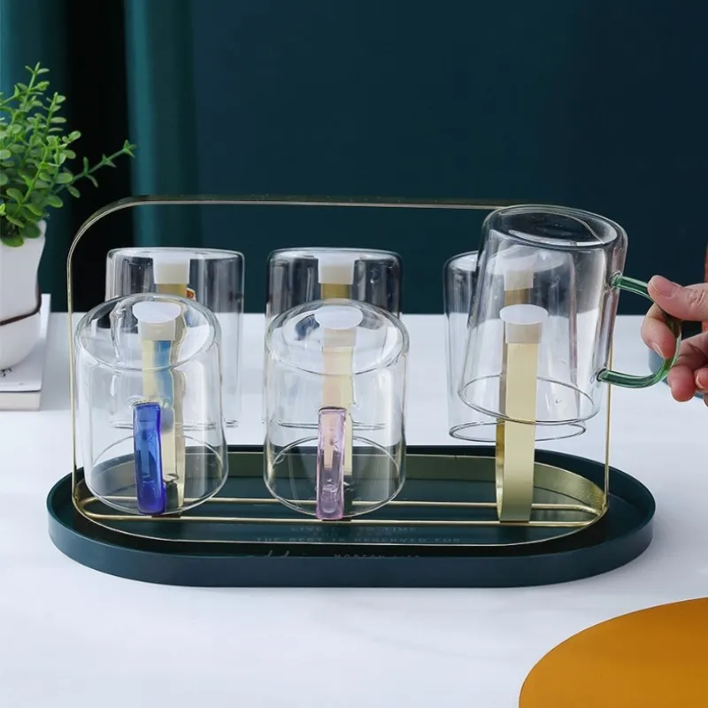 

Cup Holder Water Cup Rack Home Living Room With Tray Upside Down Cup Drainer Rack Household Living Room Kitchen Water Cup Rack