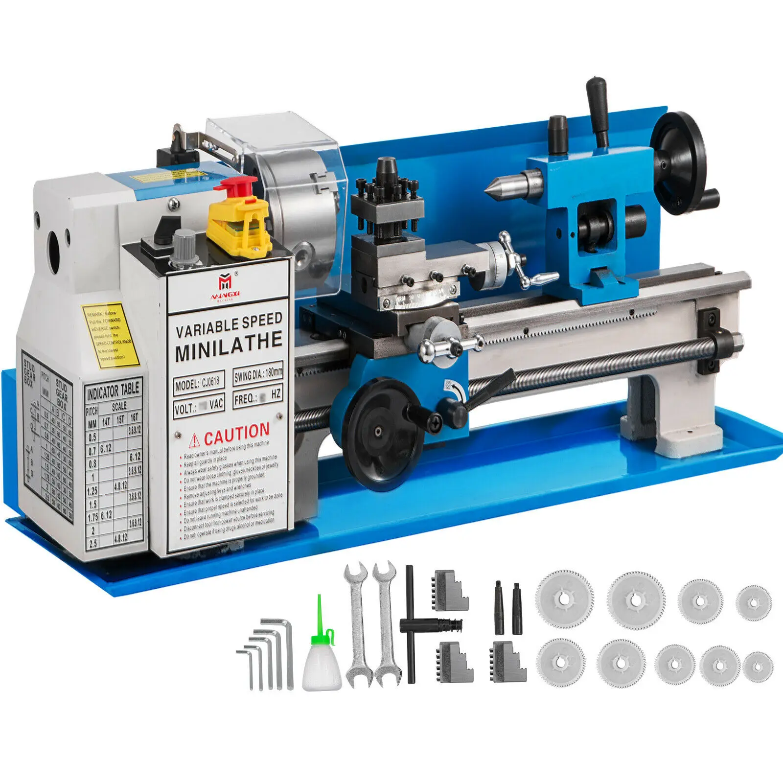 CJ New Metal Lathe High-Precision 7'x14' Mechanical Mini Machine Variable Speed Tooling Ru Shipping | Инструменты - Фото №1