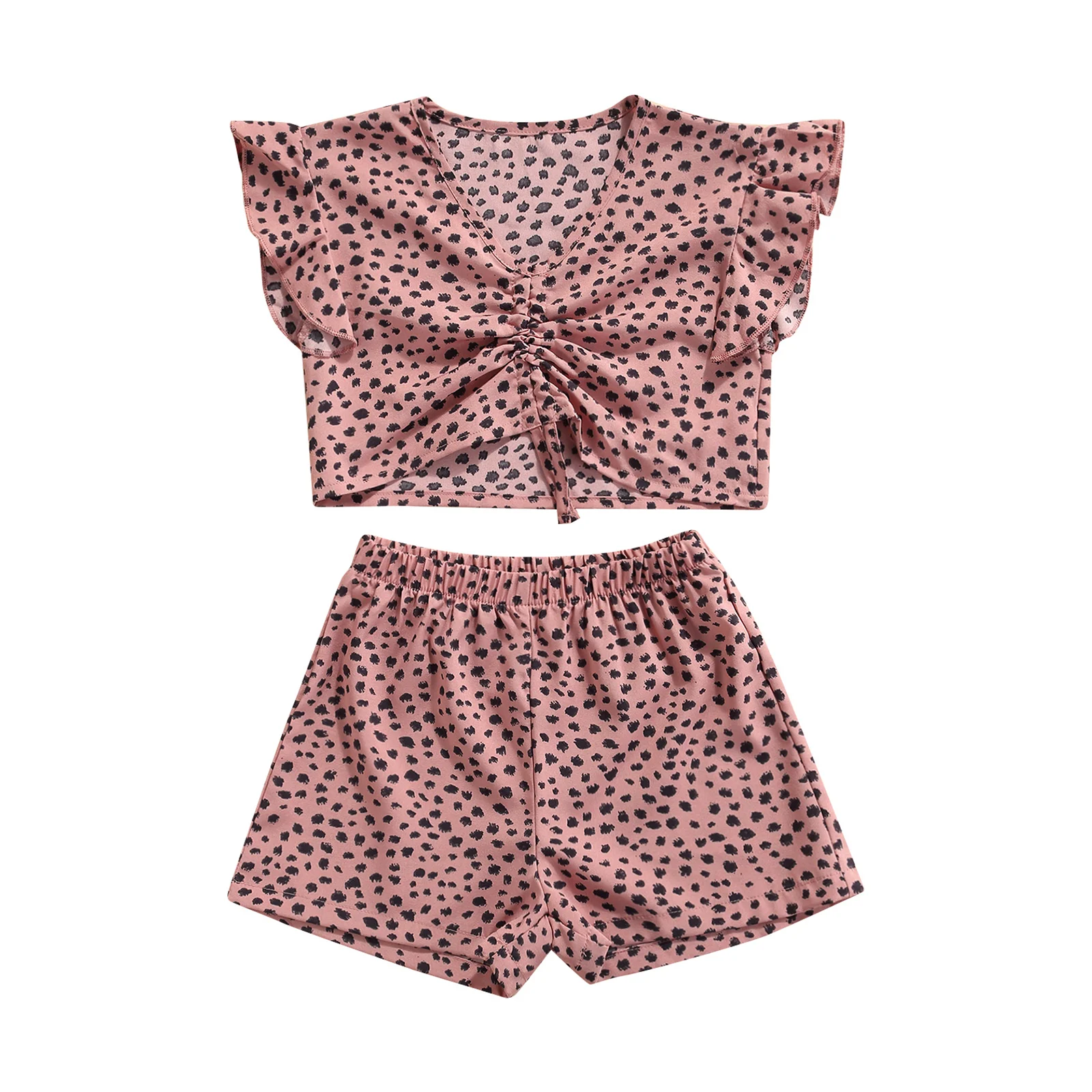 

Женские шорты с леопардовым принтом и V-образным вырезом, 2 шт.