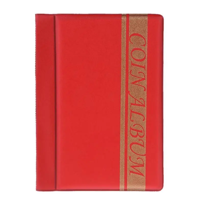 Red 120 карманов ПВХ Мини альбом для монет Коллекционная книга Пенни памятная монета альбом для хранения книг монетница коллекционер подарки - Цвет: Red