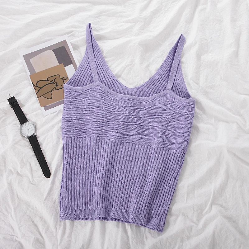 Топ женский трикотажный в рубчик без рукавов карамельных цветов | Женская одежда