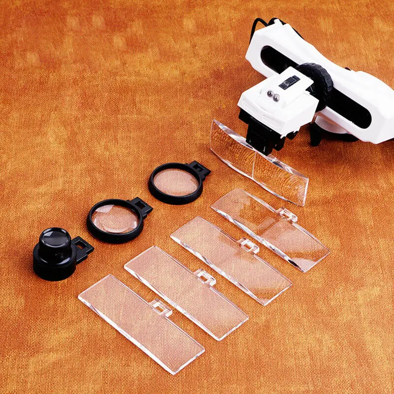 Увеличительное стекло 5X 8X 13X 20X 25X 28X с 1 светодиодом и 3 линзами|head magnifying glass|magnifying