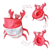 new creative crab folding bathtub toy holder baby toy mesh bag bath bathtub doll organizer suction bathroom bath toy net