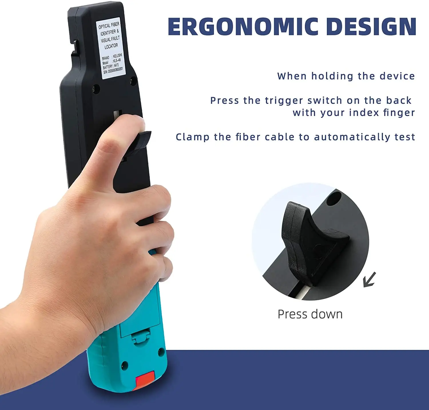 Brand New AUA-40 Fiber Optical Identifier + 10mw Visual Fault Locator Built-in 800-1700nm SM MM Mode Tester