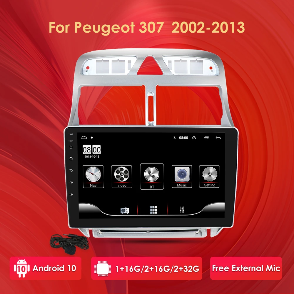 

Автомагнитола 2 din, Android 10, мультимедиа для Peugeot 307, 307CC, 307SW, 2002-2013, GPS-навигация, Wi-Fi, Bluetooth, USB-плеер