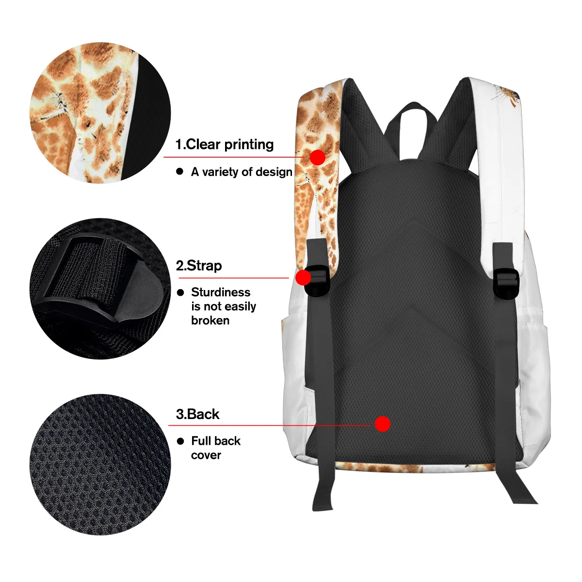 WHEREISART Забавный Жираф животное Африка акварельные рюкзаки спортивный рюкзак