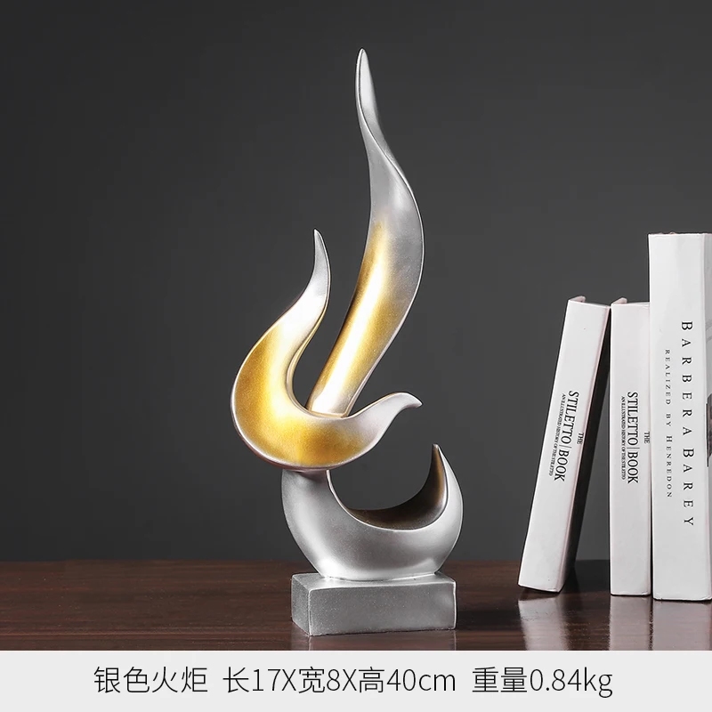 

Минималистичное креативное украшение в виде золотого пламени, Современное украшение для дома, гостиной, винной лампы, офисного стола, украш...