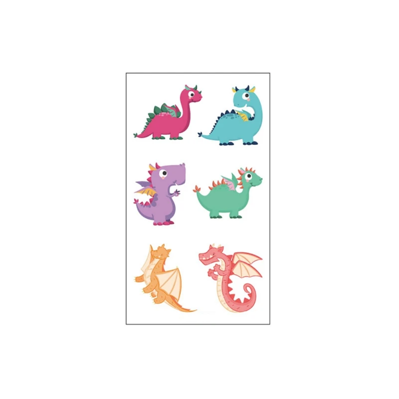 Водонепроницаемые временные татуировки с динозавром из мультфильма для детей