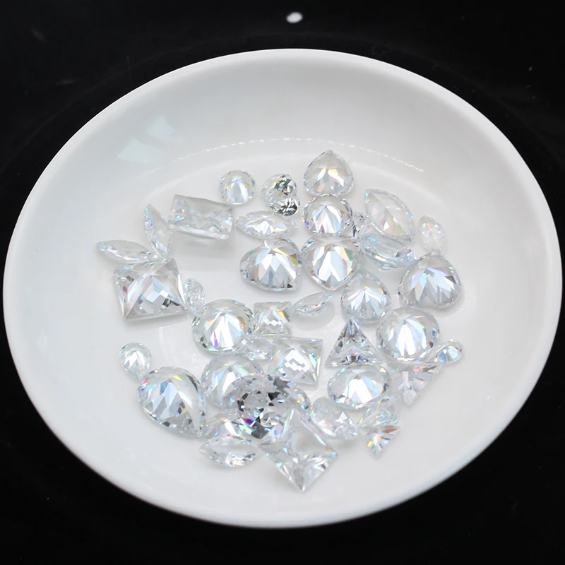 top shiny nature clear white zircon cz cut Gems White True point back rhinestone Nail Art decoration varis shape | Дом и сад