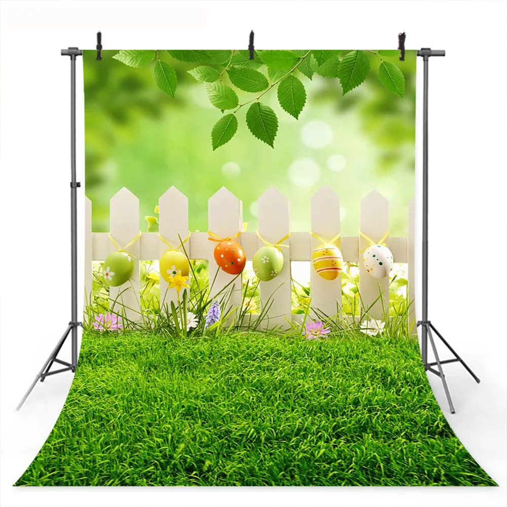 Пасхальные яйца фон для фотосъемки Bokeh весенний зеленый трава лист Фото