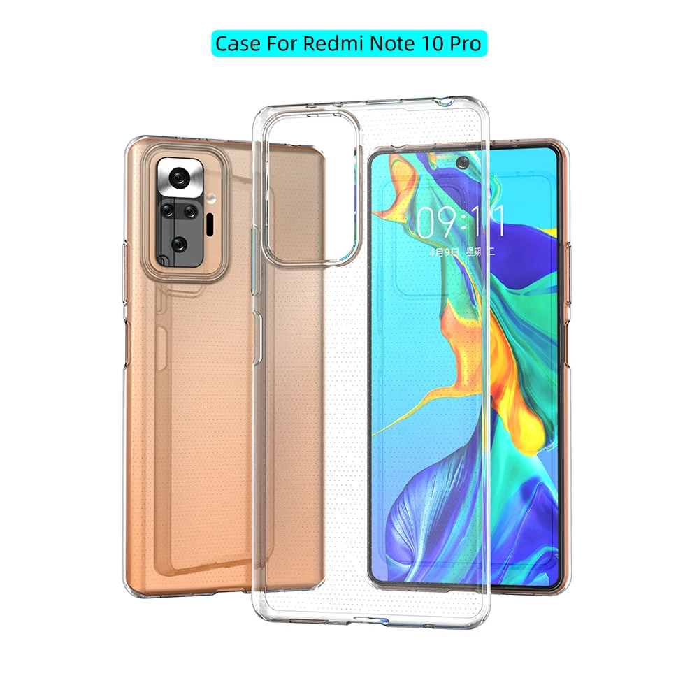 

10pcs/lot Ultra Thin Clear Soft TPU Case for Xiaomi Redmi Note 10 Pro K40 9S 10S POCO X3 NFC F3 9T Note 9T Anti-Scratch Cover