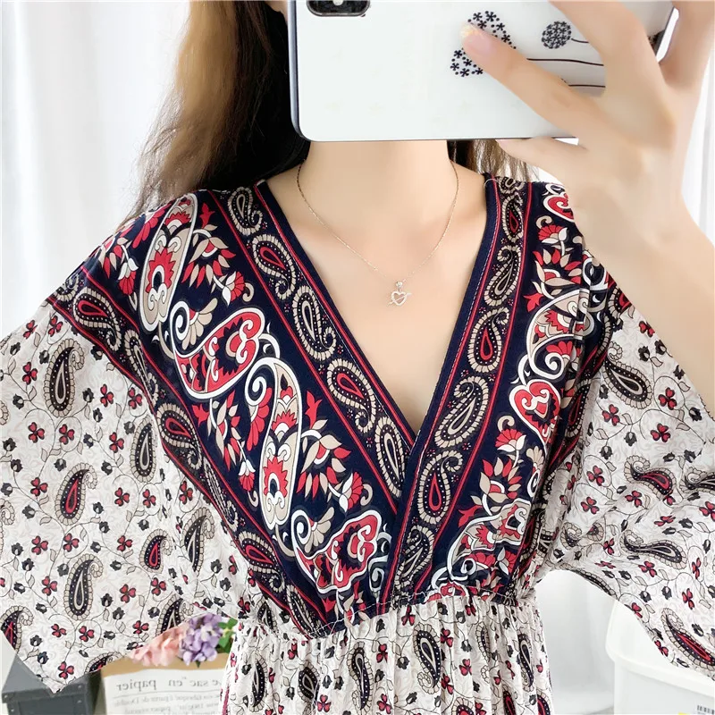 Женское богемное платье без рукавов элегантное винтажное пляжное с цветочным