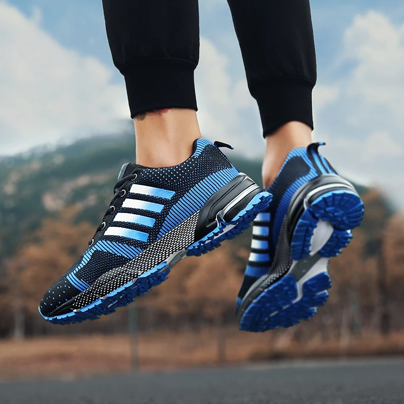 Outdoor Mens Marathon Running Shoes Shock Absorption Men's Sneakers Lightweight Couple Sports Shoes Male Gym Training Sneakers