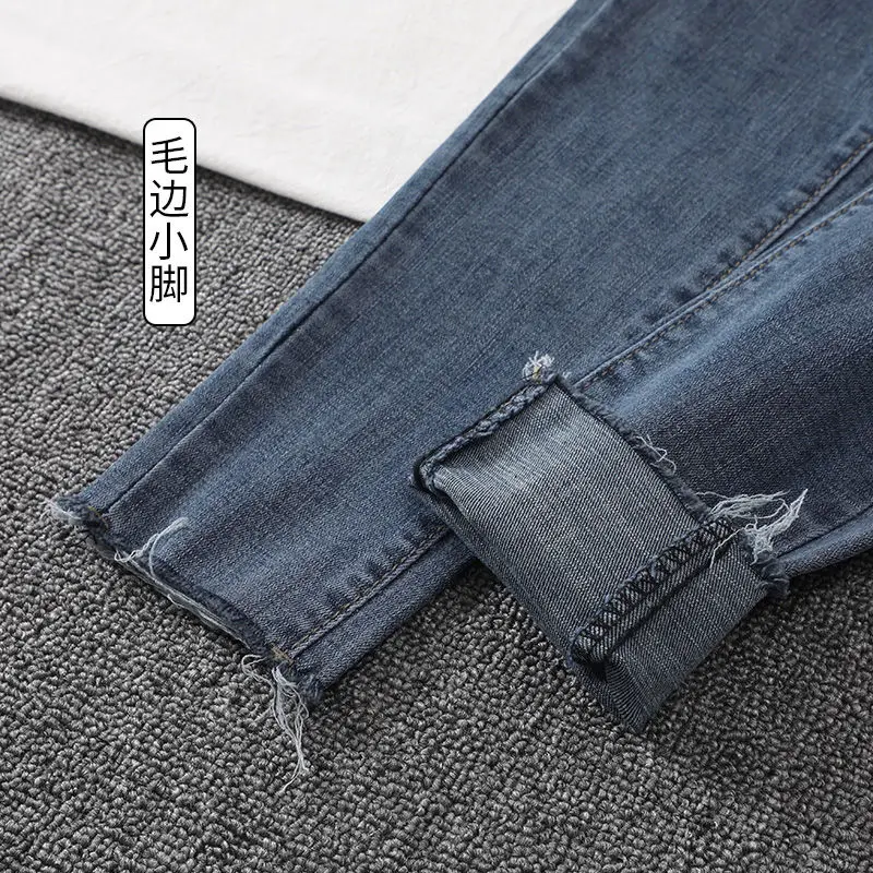 

Woman Jeans Pants Spring Autumn High Waist Tight Tappered Pencil Pants