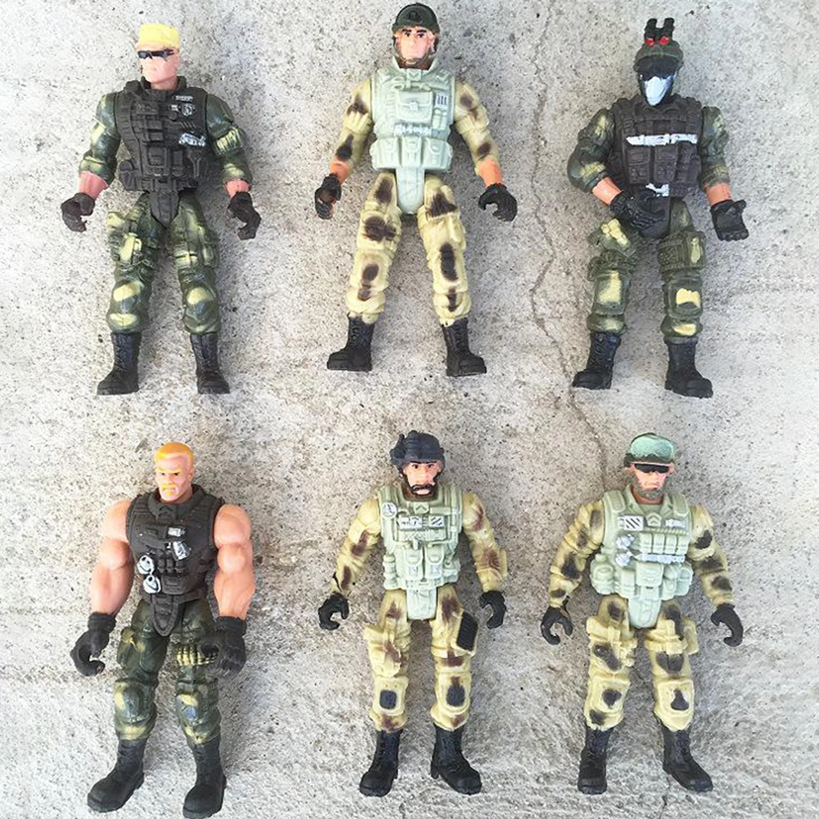 

6psc/set Military Soldier Model Action Figures Movable Joints Simulation Army Soldiers Toys for Boys Children Gift