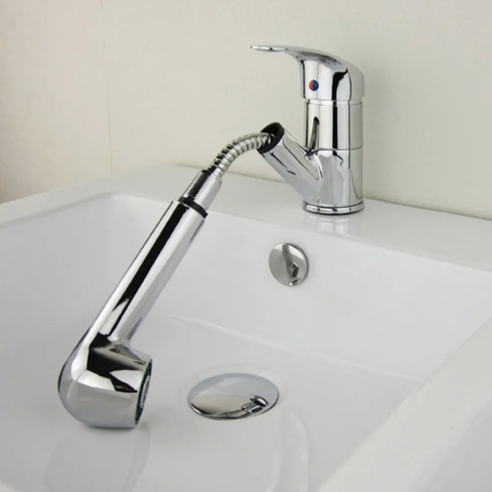 

Copper Brushed Sink Hot and Cold Water Single Lever Single Handle Out/Down Sprayer Rotating Copper Spring