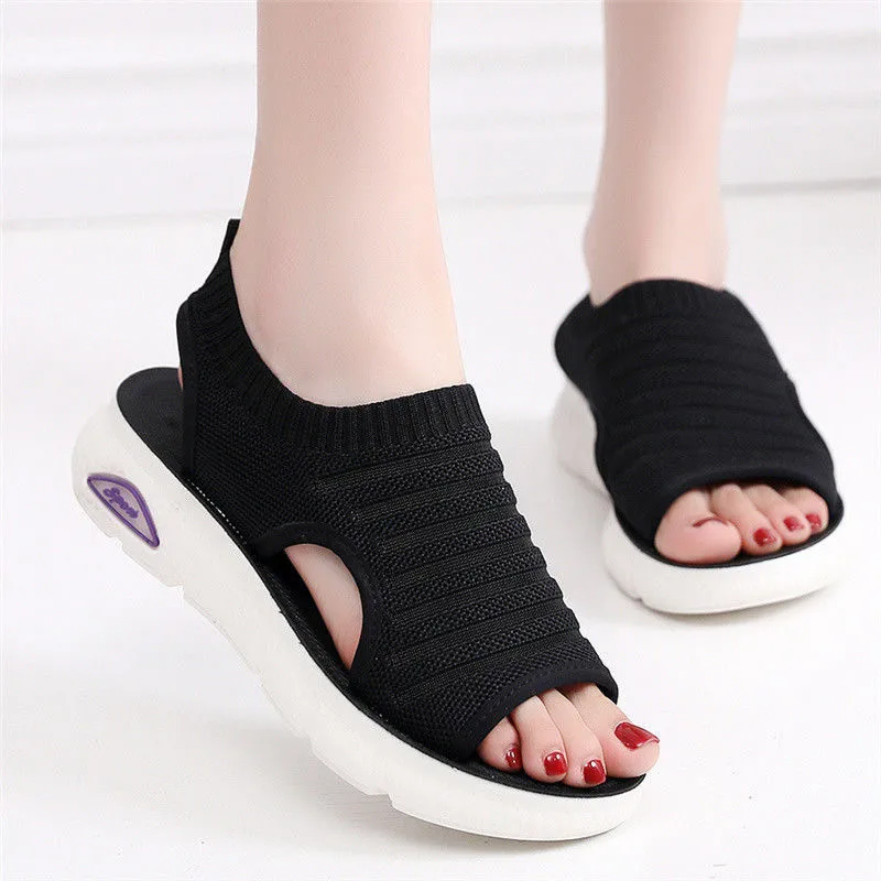 

Сандалии женские на плоской подошве, удобные босоножки без шнуровки, модная обувь, лето 2021