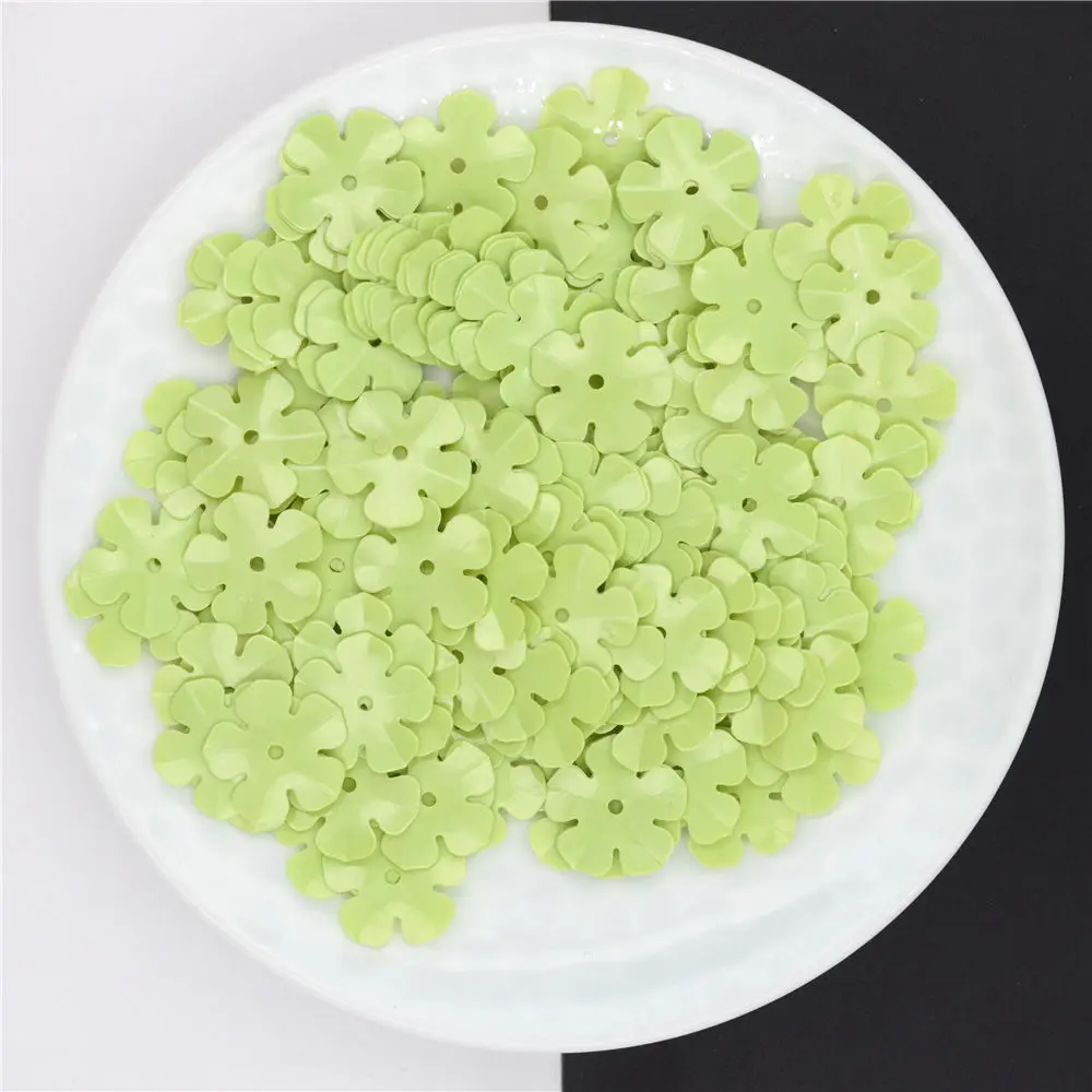 200 шт./пакет 14 мм белый 3D пяти лепестков цветов тесьма с пайетками для шитья