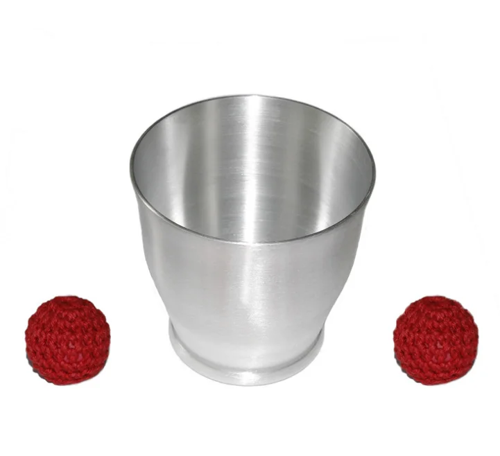 Deluxe Aluminum Chop Cup - Wide Mouth (Silver With Magnetic) Magic Tricks Close Up Appearing and Ball Magia Gimmick Props | Игрушки и