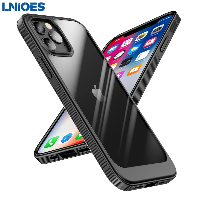 

LNIOES for iPhone 13 Case 13 Pro Mini Non-Slip Transparent TPU PC Hybrid Shockproof Case Cover for iPhone 13 Pro Max Case
