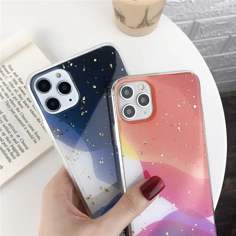 IPWSOO Блестящий блестящий чехол для телефона iPhone 11 Pro Max X XS XR Xs из золотой фольги