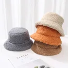 Тедди, бархатная теплая Рыбацкая шляпа с защитой ушей, винтажная Вельветовая Кепка из ягненка, милая плюшевая Панама, зимние женские головные уборы