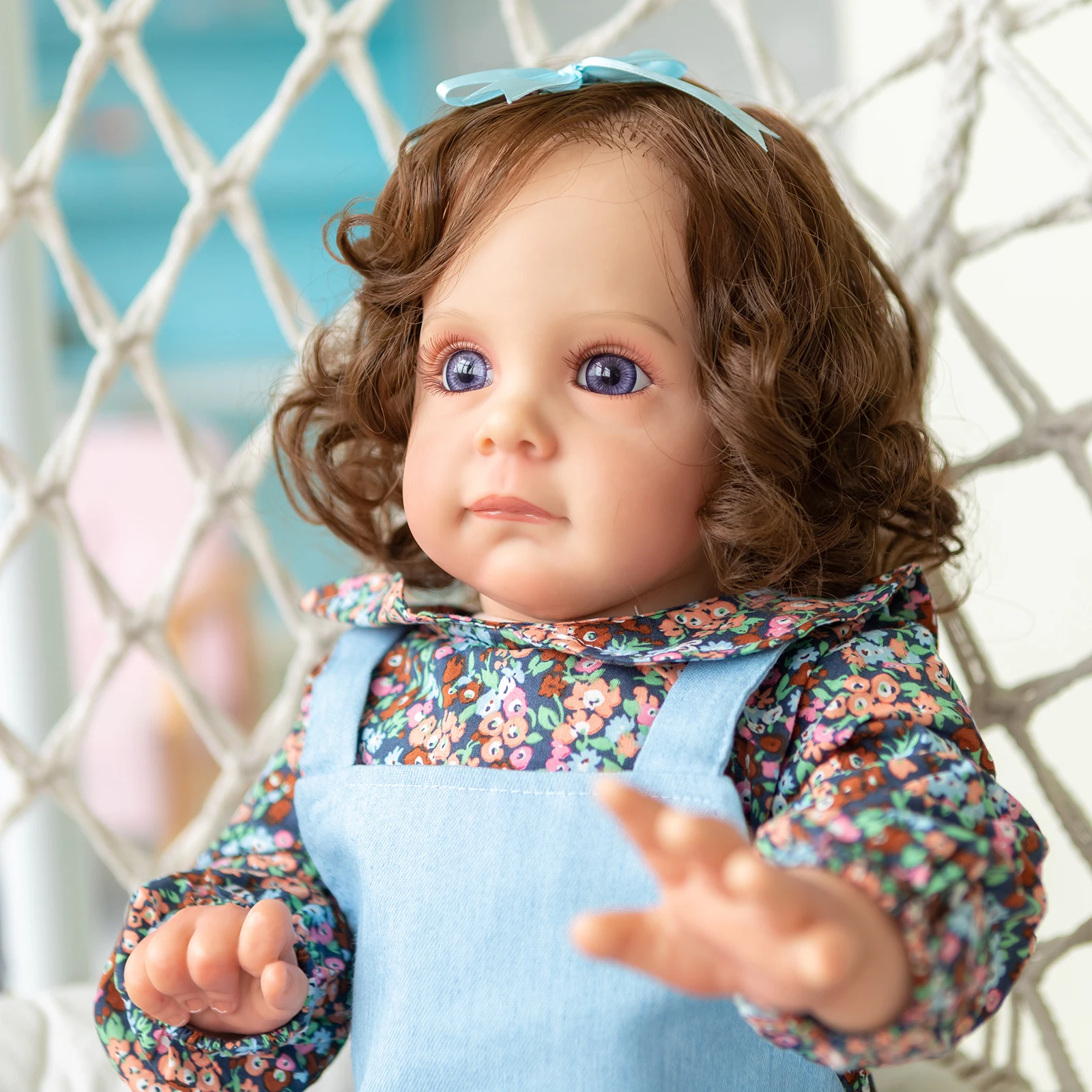 

60 CM Soft Silicone Reborn Baby Doll Toy For Girl Lovely Smiling Bebe Reborn Toddler Maggie Lifelike Dress Up kids Birthday Gift