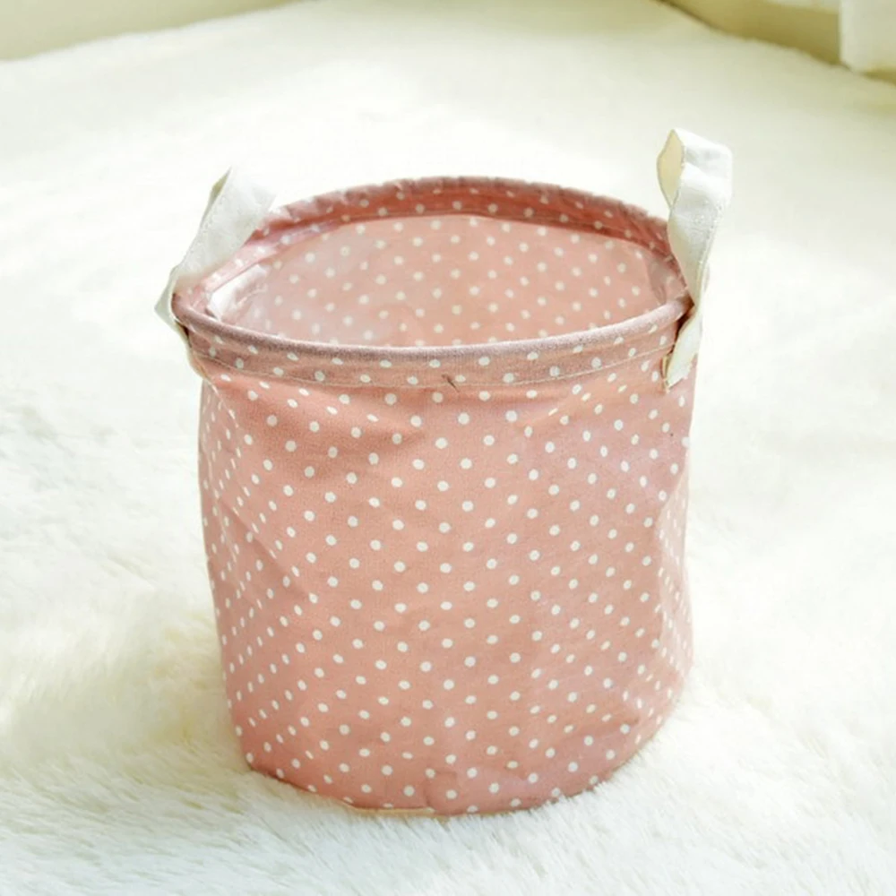 Маленькая корзина для хранения складная сумка Настольная мелочей из хлопка и