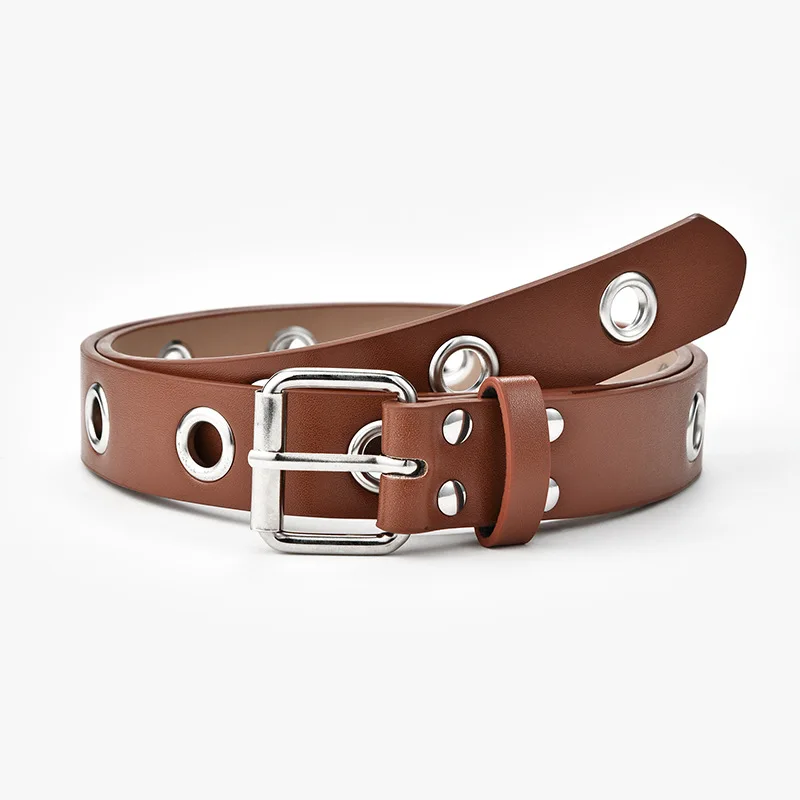 

Fashion Belt Men's / Women's Hollow Out Round Hole Decorative Belt Women's Punk Metal Pin Buckle Belt