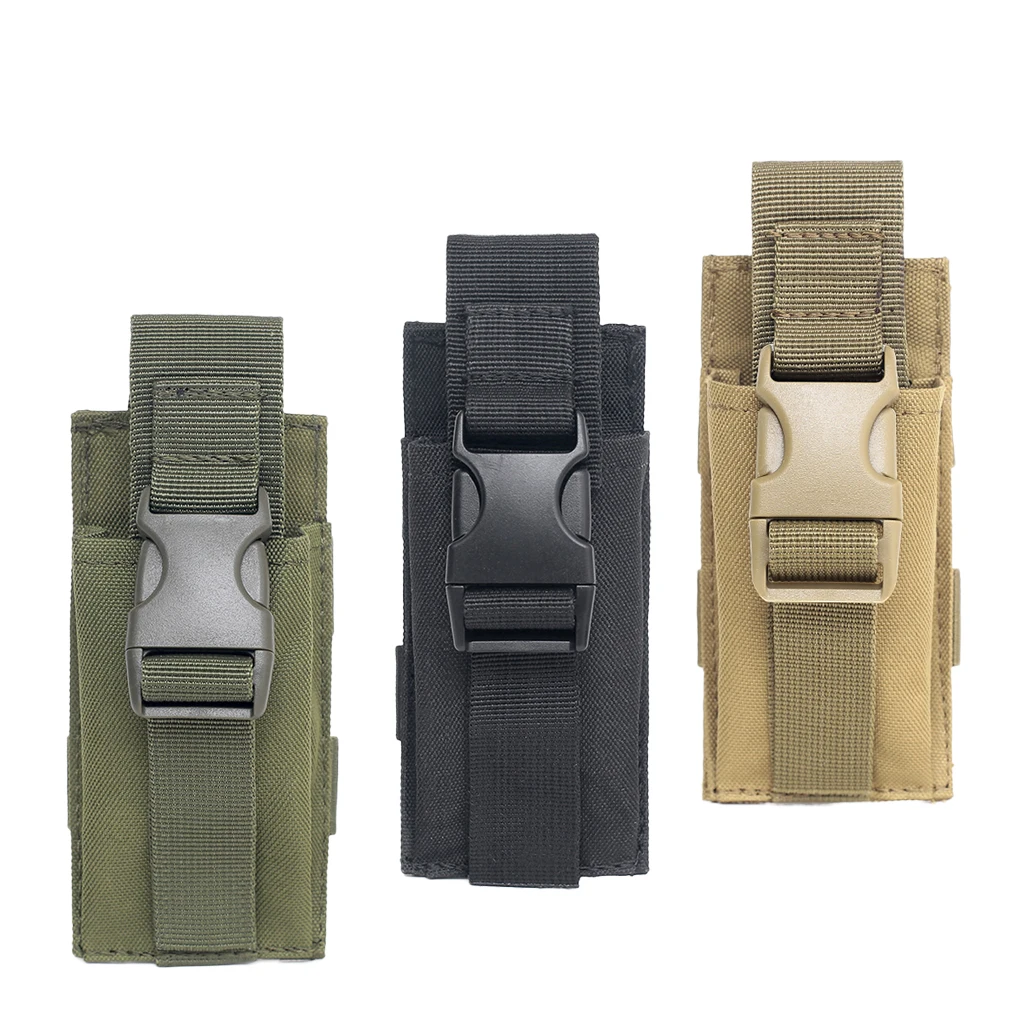 

Tactical Military Flashlight Torch Belt Holster Holder Pouch Flap With Plastic Quick Release Buckle Safely Protect Your Tools