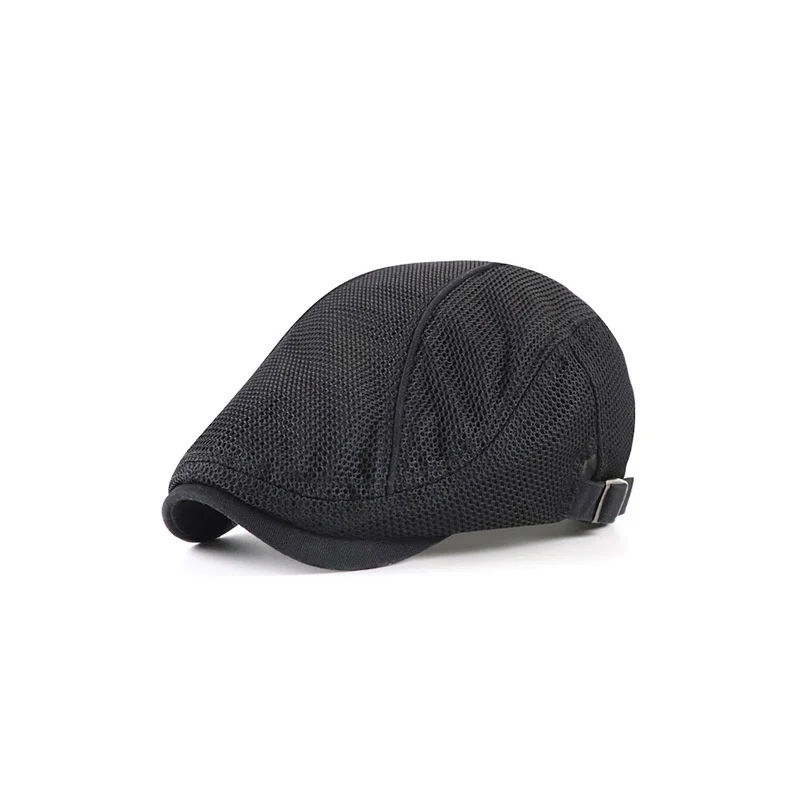 

Drop Shipping Male Summer Cool Full Mesh Ivy Hat Dad Summer Outdoors Casual Newboy Cap Men Women Thin Big Size Berets 56-60CM