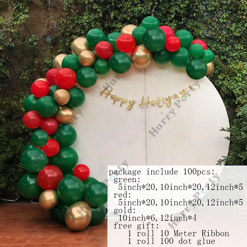 100Pcs Forest Party Decoration Balloons Baby Shower Red Dark Green Metallic Gold Balloon Garland Arch Kit 1St Birthday | Дом и сад