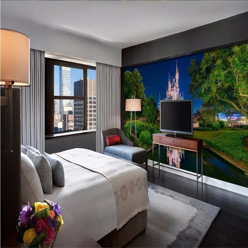 Настенная 3d картина BEIBEHANG Декор фон для фотографий современный замок ночная