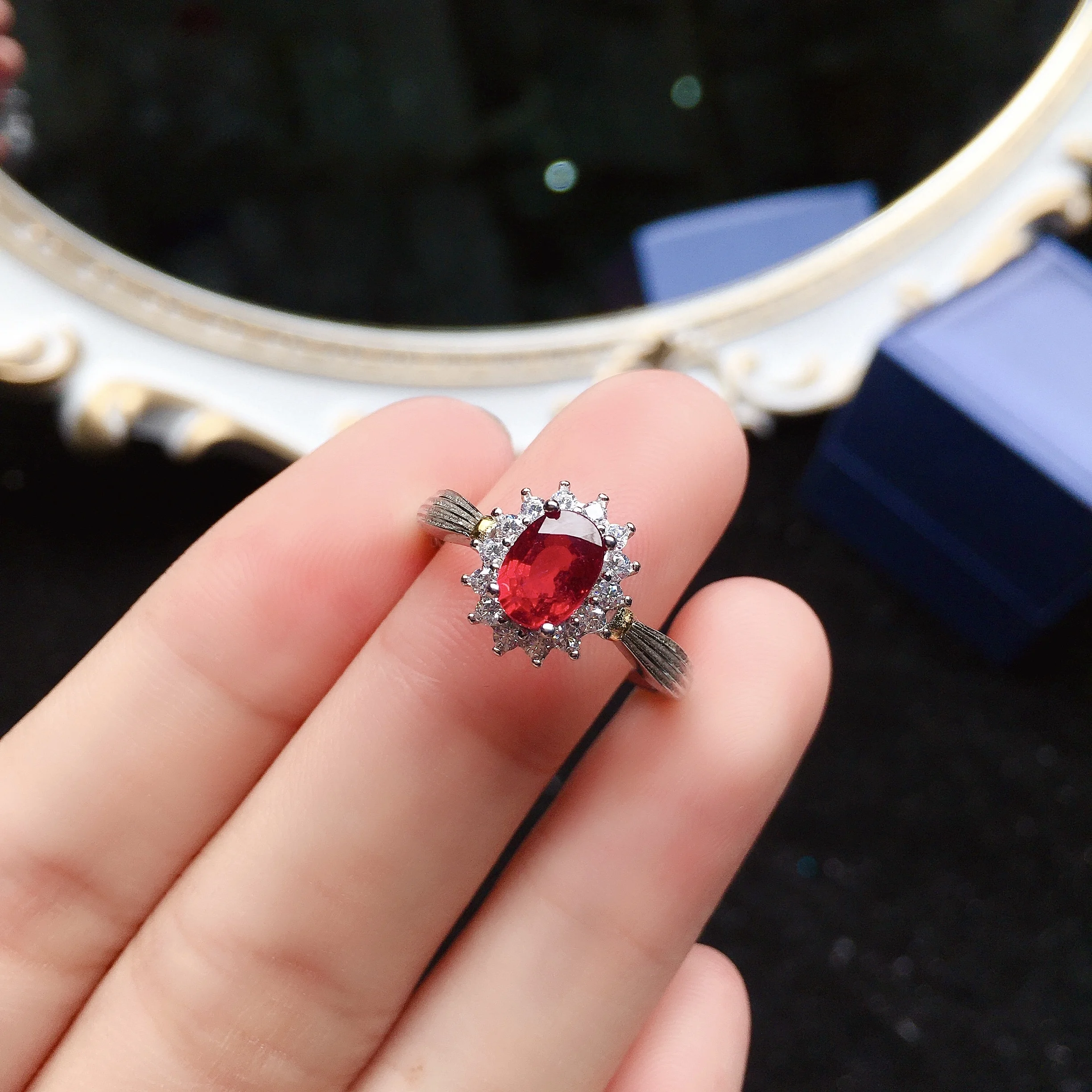 

100% Natural Garnet Ring for Daily Wear 5mm*7mm VVS Grade Garnet Silver Ring 925 Silver Garnet Jewelry