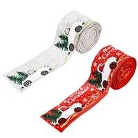 2 rolls christmas tree decoration ribbon color bar wired edges ribbon christmas gift wrapping ribbon craft projects ribbon