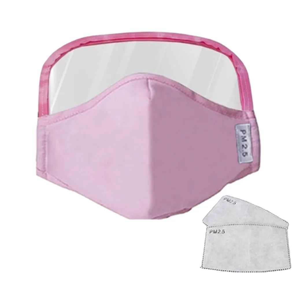 

1PC Cotton Masks Reusable Dustproof Outdoor Adult Face Protective Face Mask with Eyes Shield + 2 Filters Masque Mascarillas F825
