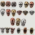 Череп Бусы на веревочке микро паве CZ бусина прозрачный кубический цирконий Шарм Спартанский шлем медные бусины для изготовления ювелирных изделий diy браслет