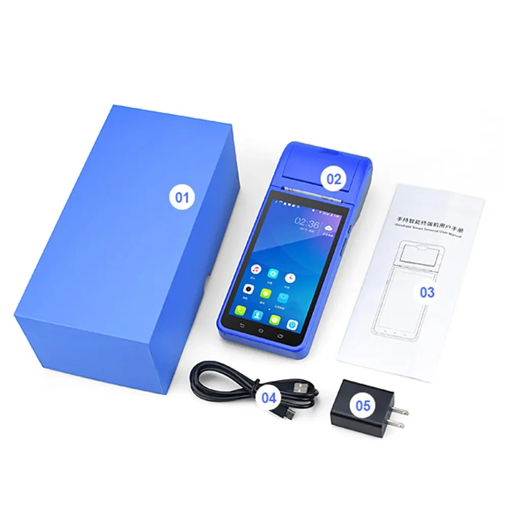 Ручной 58 мм смарт-код сканирование кассового аппарата термопринтер беспроводной