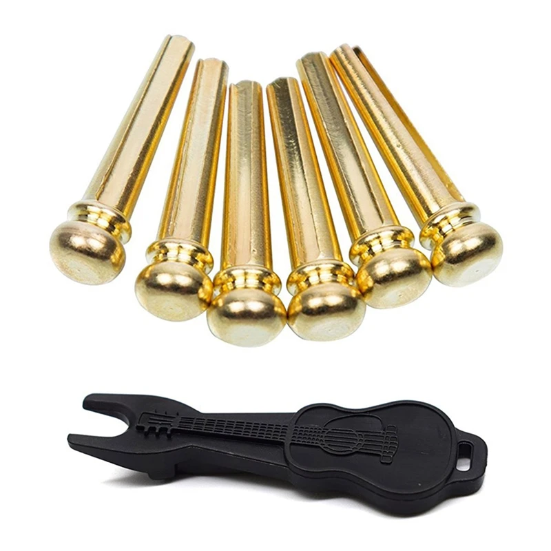 

Guitar Bridge Pins 6pcs Copper Endpin 6 String Pegs With Electric Acoustic Guitar Replacement Parts