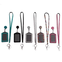 Fashion Rhinestone Neck Blings Lanyard Retractable Badge Reel Phone Key Holder Bank Credit Card Holder Strap Cardholder