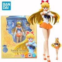 anime original bandai sailor moon figure minako aino shf 14cm pvc action figurine collection cute model toys for girls boys gift