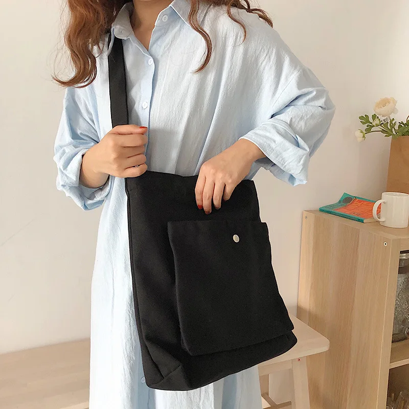

Casual Canvas Tote Women's Shoulder Bag Large Capacity Handbag Female Shopper Shopping Bags 2021 New Trend Fashion Student Pack