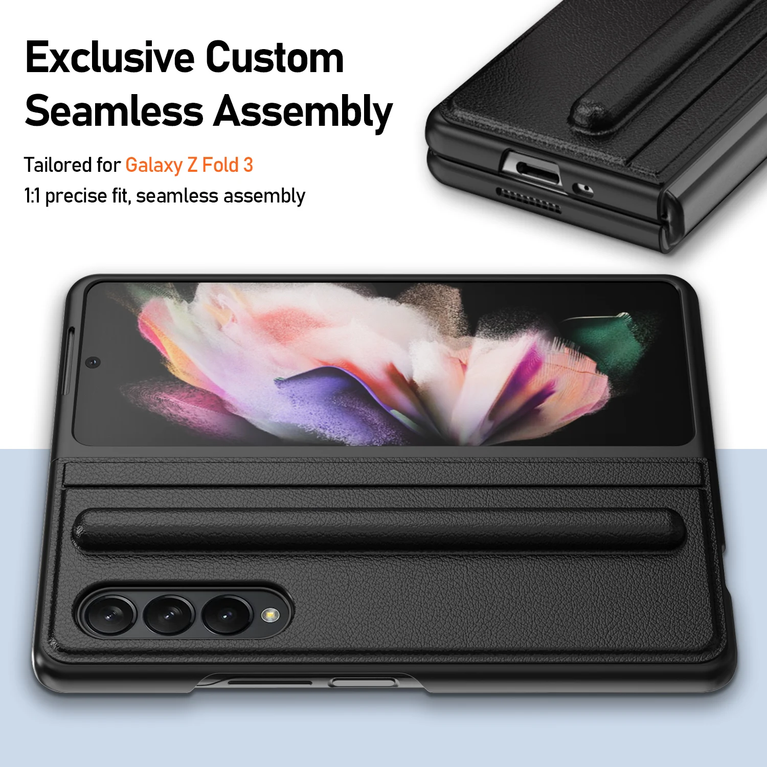 Cena Prawdziwy Skórzany Pokrowiec Do Samsung Galaxy Z Fold 3 Etui Z S Pen Slot Lychee Wzór Z Fold3 Magnetyczny Pokrowiec Z Uchwytem Na Długopis