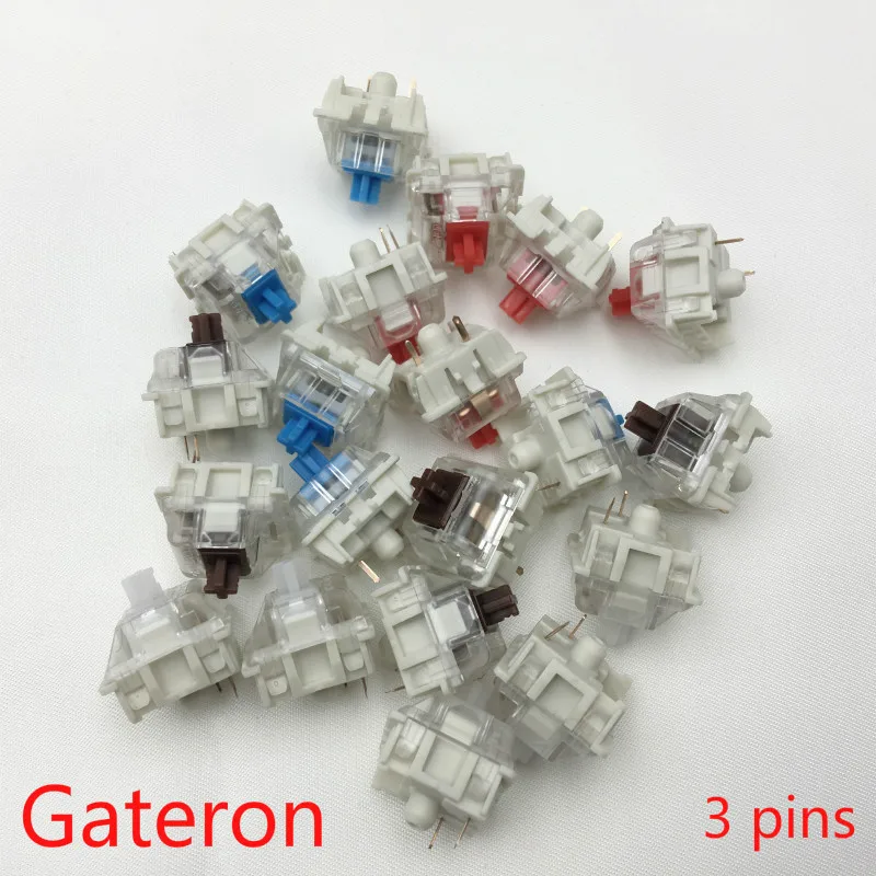 

New Gateron SMD Switches Black Red Brown Blue Clear Green Yellow 3pins Gateron Switch For Mechanical Keyboard Fit GK61GK64 GH60