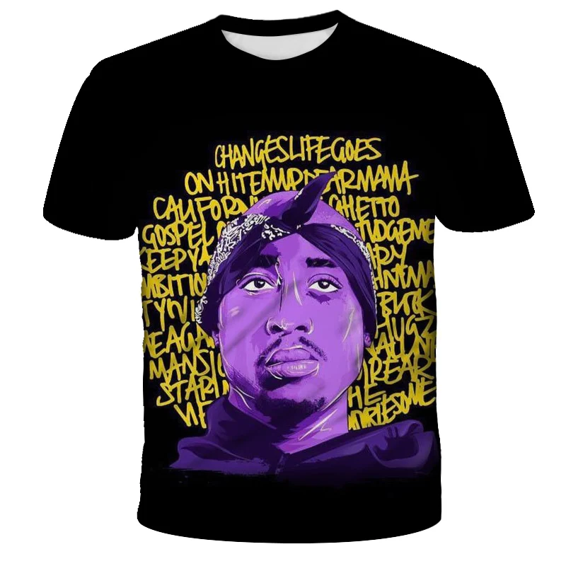 T5081 Новая летняя модная мужская и женская футболка Rapper 2pac Tupac 3d принт хип-хоп футболка s Повседневная крутая футболка для мужчин размера плюс 5XL - Цвет: T5081