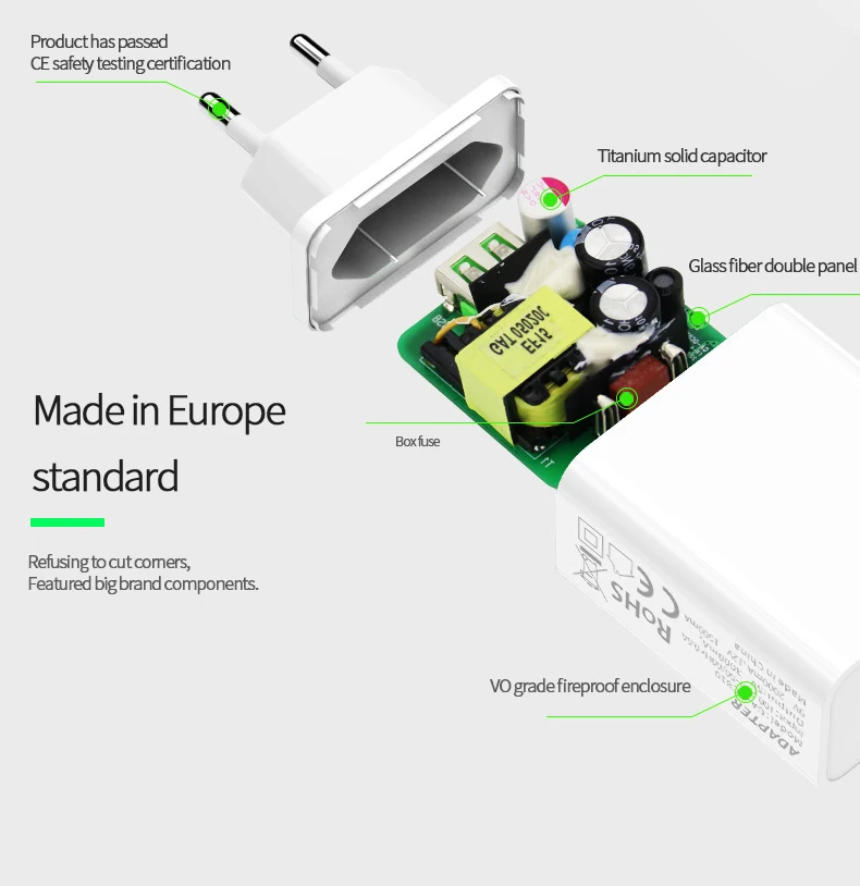 Быстрое устройство USB для зарядки от настенной розетки 3,0 зарядное устройство для мобильного телефона с европейской вилкой адаптер для быстрой зарядки для iPhone samsung Xiaomi huawei