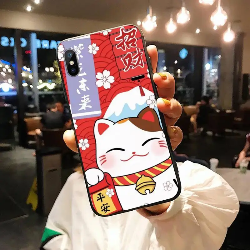 

Lucky Cat chinese style pattern high quality luxury shell Phone Case for iPhone 11 12 pro XS MAX 8 7 6 6S Plus X 5S SE 2020 XR